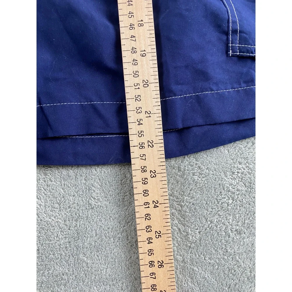 Surf Ave Mens XL Navy Blue Cargo‎ Swim Trunks Mesh Lined Contrast Stitch Shorts